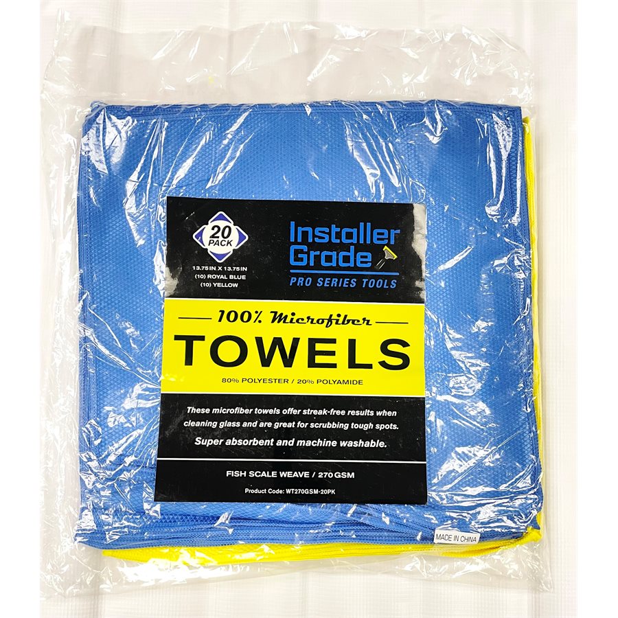 INSTALLER GRADE 20PACK LINTFREE WOVEN MICROFIBER TOWELS
